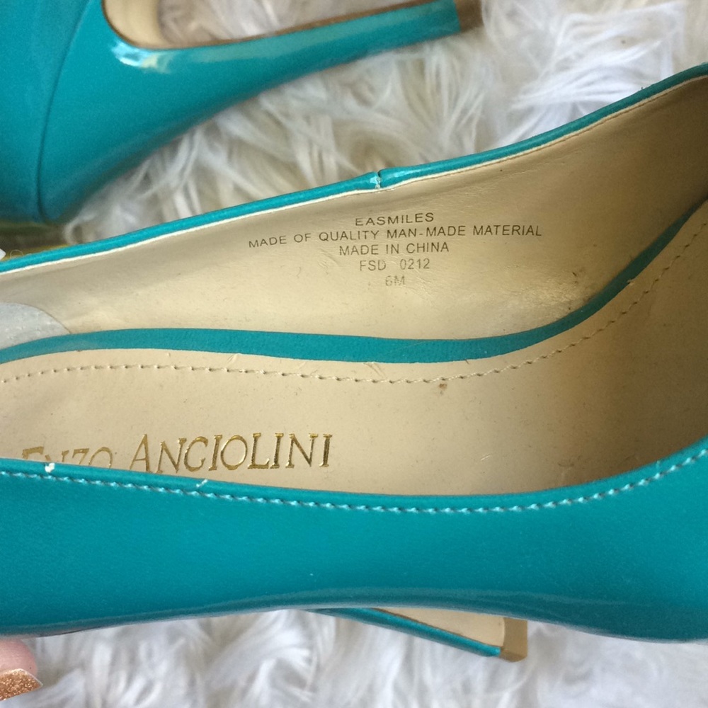 Enzo Angiolini teal heels size 6 M - Picture 5 of 5